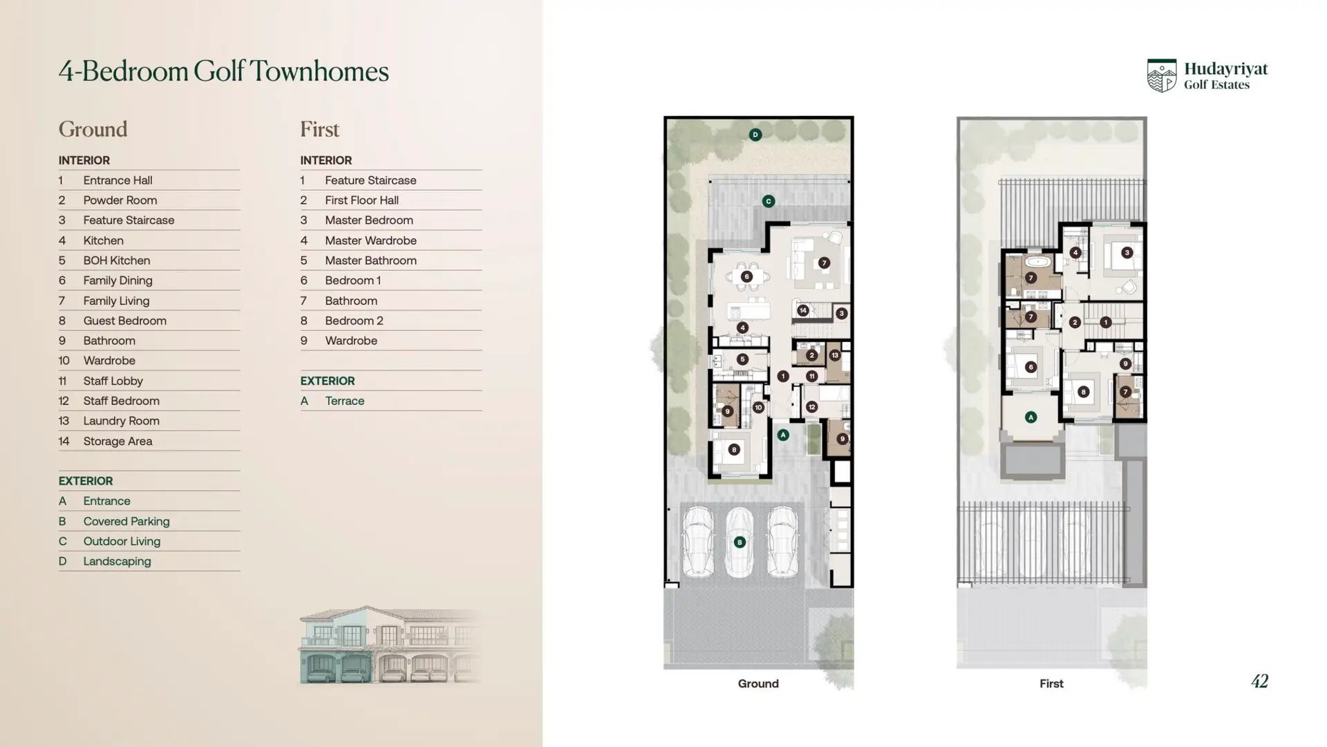 4-Bedroom Golf Townhomes Floor Plan