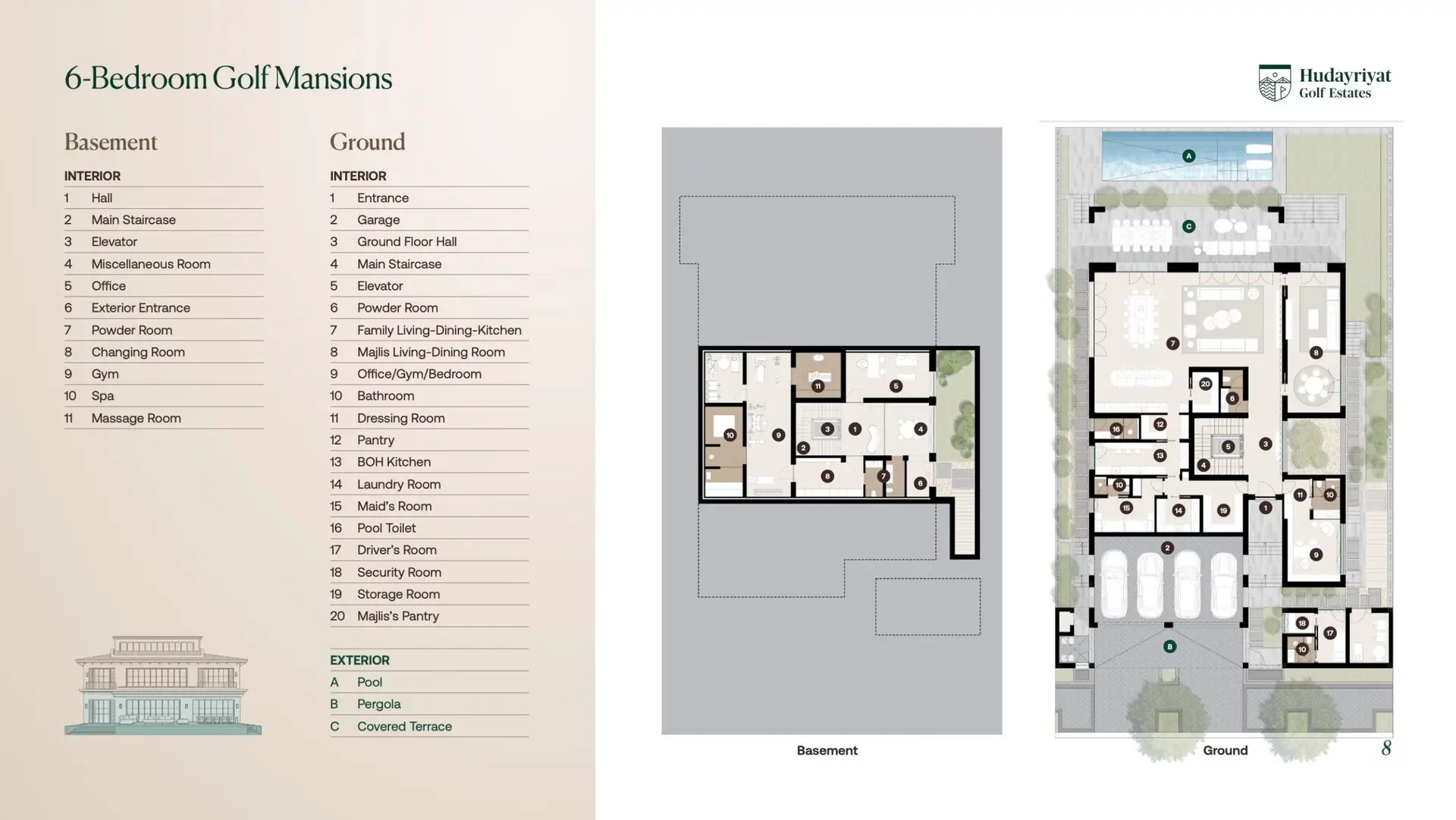 6-Bedroom Golf Mansions Floor Plan
