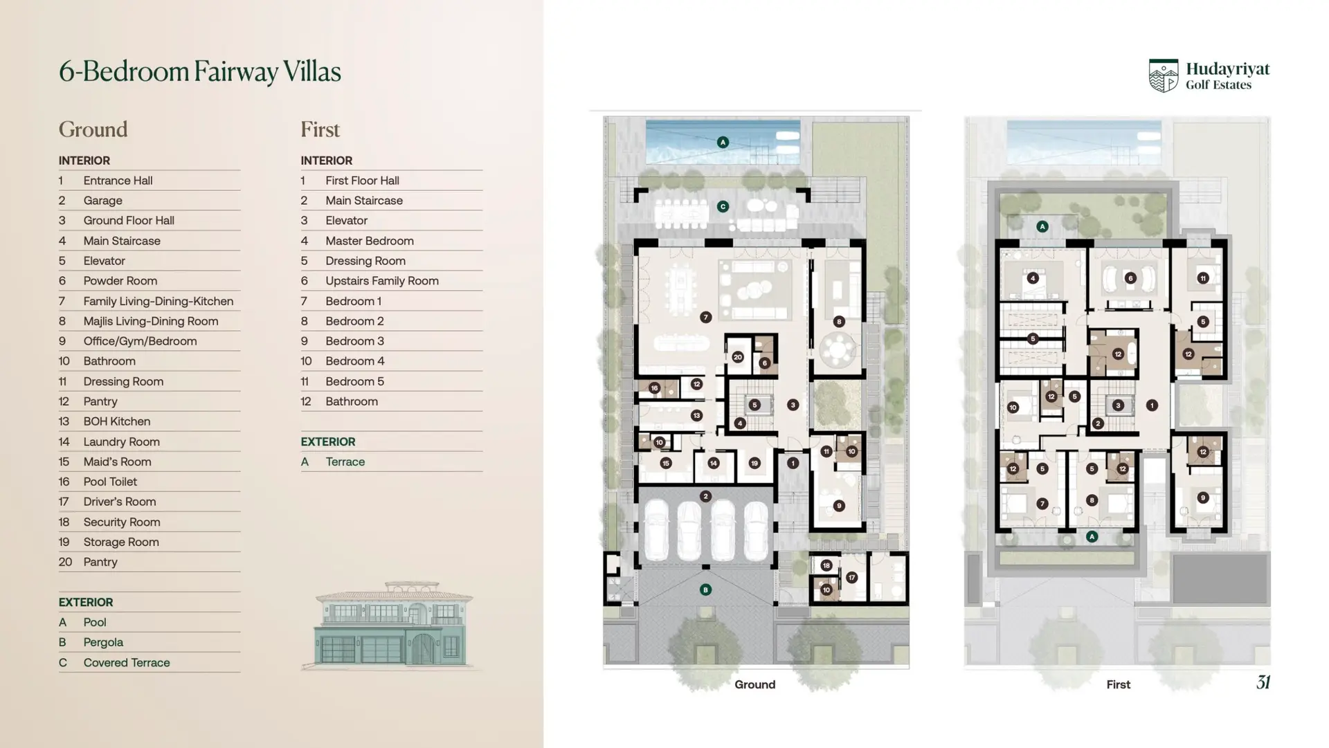 6-Bedroom Fairway Villas Floor Plan